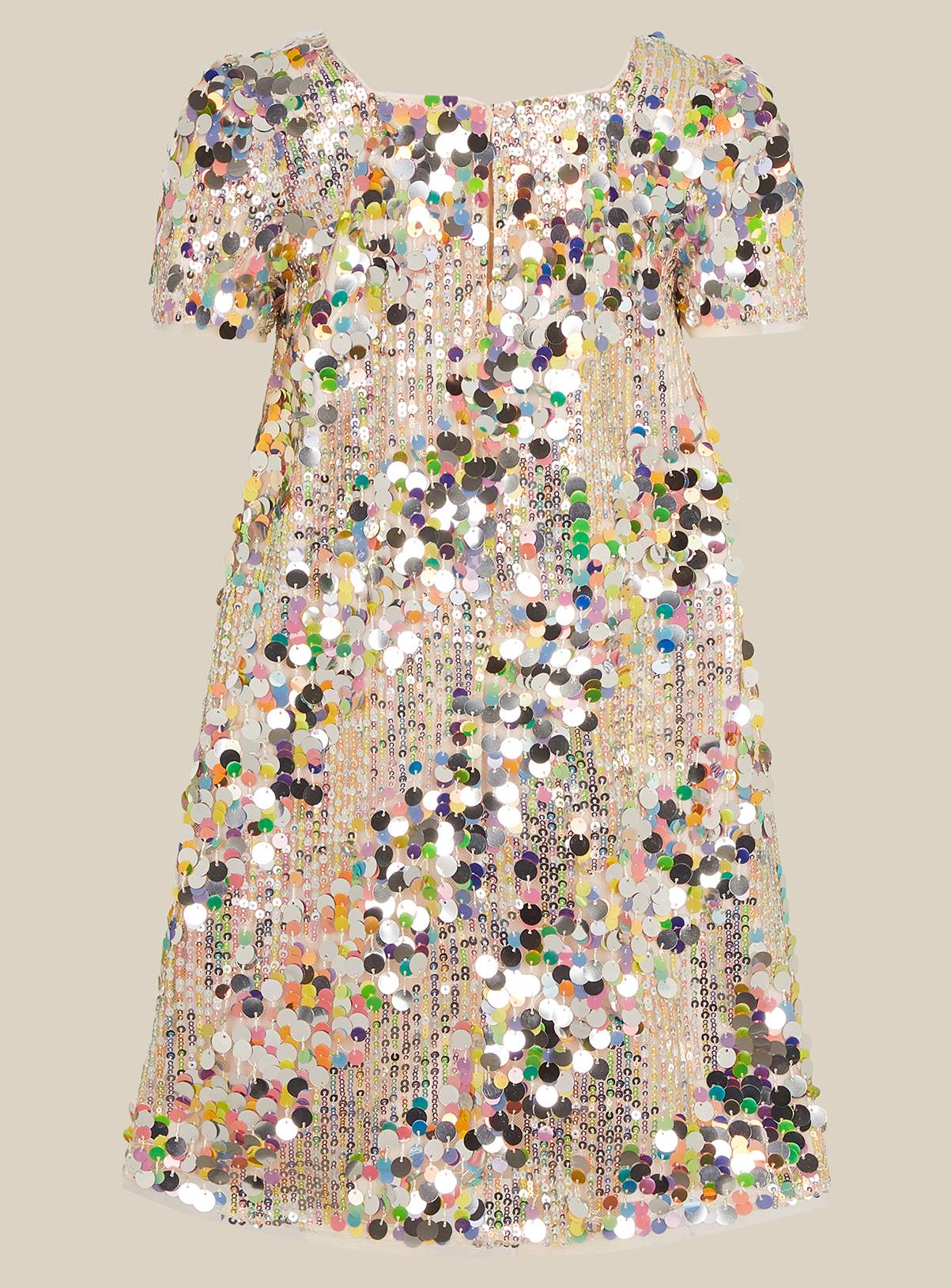 MONSOON Zoe Rainbow Sequin Party Dress 3 years - Image 2
